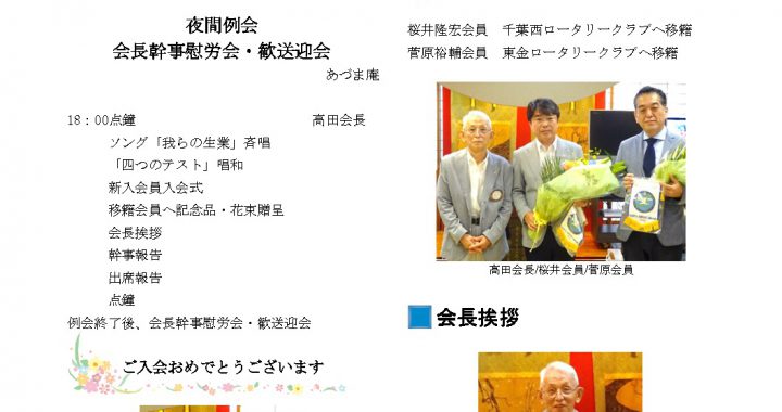 会報2019-06-27 会長幹事慰労会・歓送迎会のサムネイル